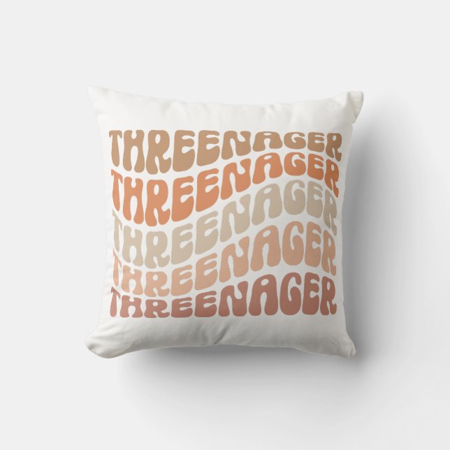 Coussin Trois, 3e anniversaire, 3e anniversaire enfant (Recto)