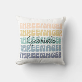 Coussin Trois, 3e anniversaire, Anniversaire Nom du bébé