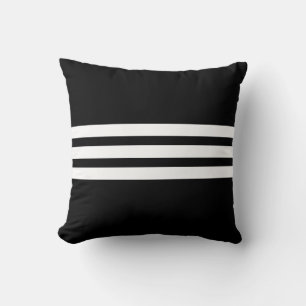 Coussin Trois bandes sur fond noir