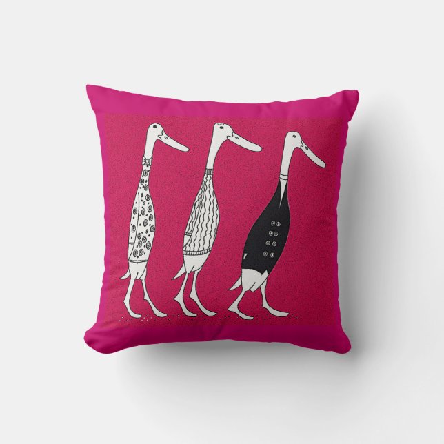 Coussin Trois canards habillés jeu de dessins animés (Recto)