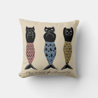 Coussin Trois chats de sirène