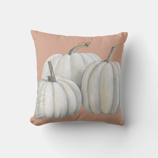 Coussin Trois Citrouilles blancs (Recto)