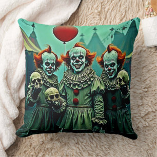 Coussin Trois Clowns Déplaisants Crâne conception de la pe