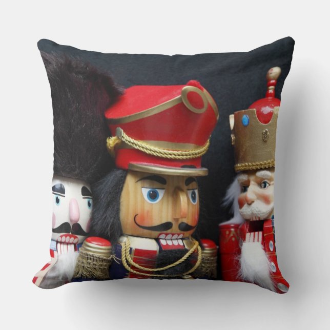 Coussin Trois crackers sur l'oreiller à lancer noir (Recto)