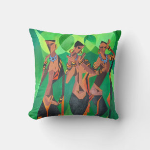 Coussin Trois Femmes Noires Traditionnelles Ethniques Dans