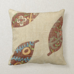 Coussin Trois Feuilles sur l'Arrière - plan Texture Linen