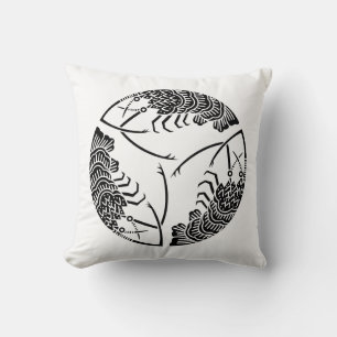 Coussin Trois langoustes épineuses tête-bêche