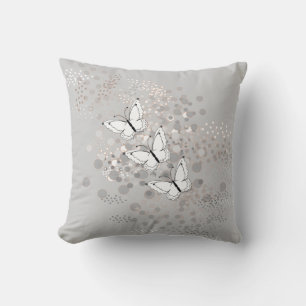 Coussin Trois papillons blancs