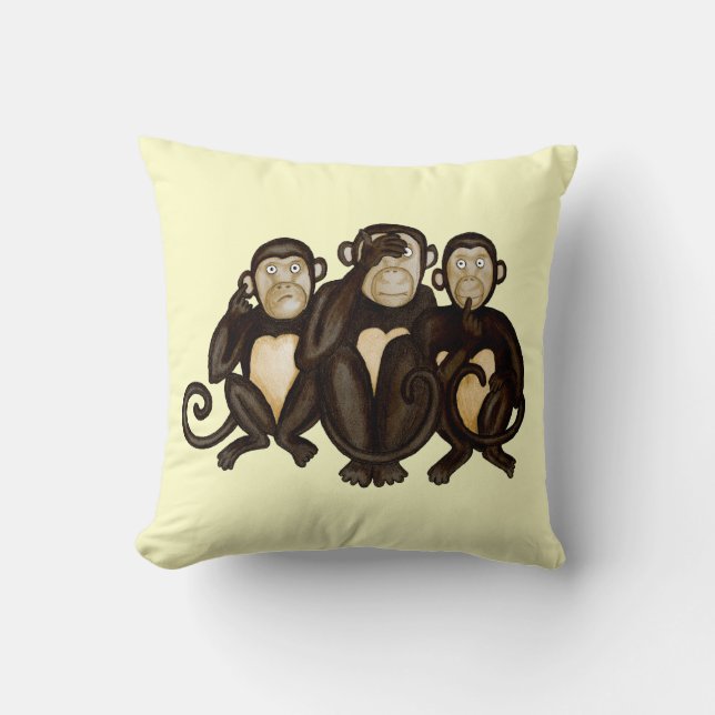 Coussin Trois singes sages (Recto)