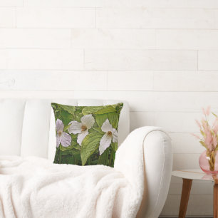 COUSSIN "TROIS TRILLIUM" DÉCORATIF JETER LE COULEUR