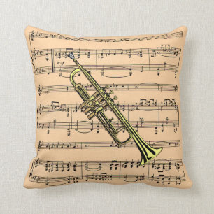 Coussin Trompette avec l'arrière - plan de musique de