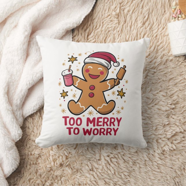 Coussin Trop Joyeux Pour S'Inquiéter Drôle Pain D'Enfer No (Couverture)