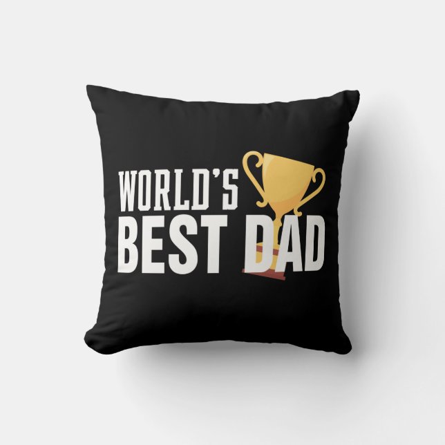 Coussin Trophée de la typographie du meilleur papa du mond (Recto)