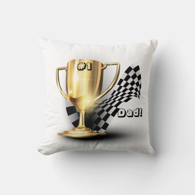 Coussin Trophée d'or simple père Fête des pères (Recto)