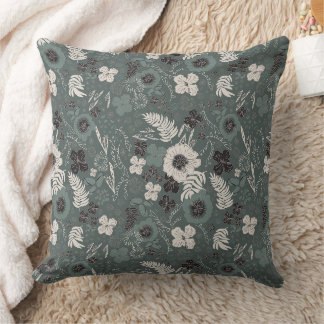 Coussin Tropical Christmas Farmhouse Green White Floral