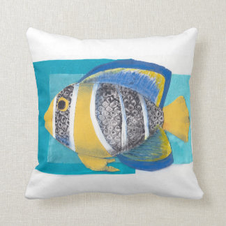 Coussin tropical de poissons - jaune