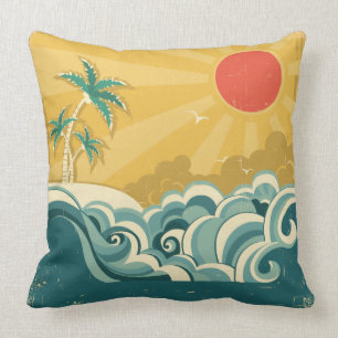 Coussin tropical de vagues de surf
