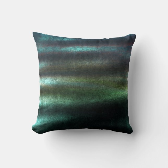 Coussin Tropical Deep Wood Green Stripes Lines Velvet (Recto)