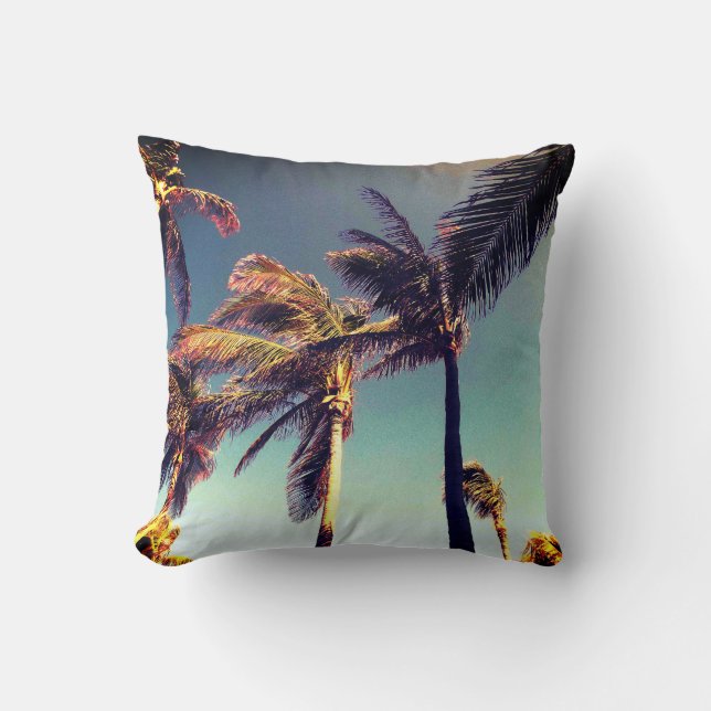 Coussin Tropical Et Palmiers (Recto)