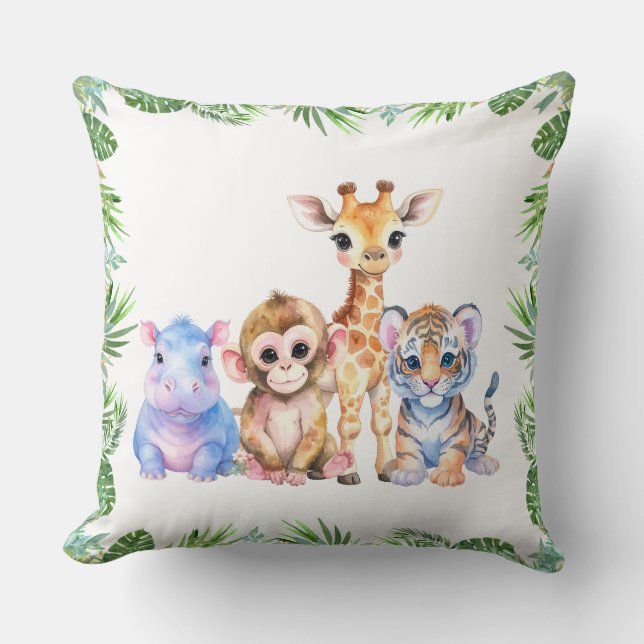 Coussin Tropical Jungle Baby animals (Recto)