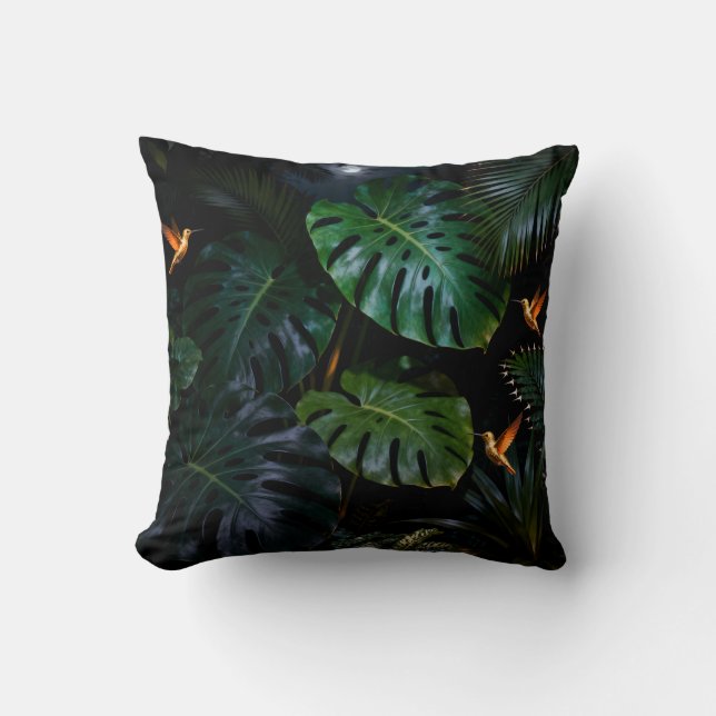 Coussin Tropical Jungle Leaves Decorative Throw Pillow (Recto)