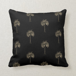 Coussin Tropical Palm Tree élégant Noir moderne élégant