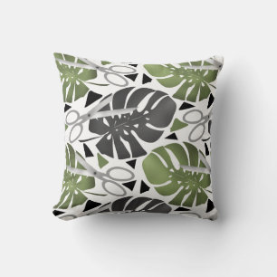 Coussin Tropical print monstera leaves scissors jungle exo