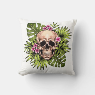 Coussin Tropical Skeleton Throw Pillow
