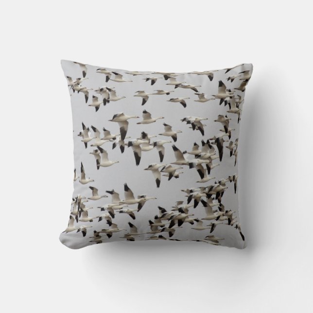 Coussin Troupeau d'oies en vol (Recto)