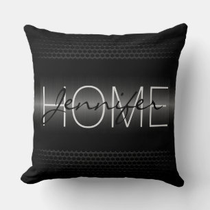 Coussin Trous en métal noir Monogramme