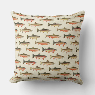 Coussin Trout Galore Cream 20 x 20