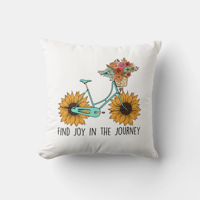 Coussin Trouvez de la joie dans le voyage (Recto)