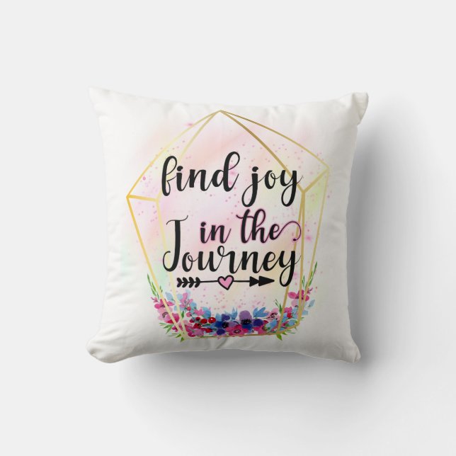 Coussin Trouvez La Joie Dans Le Voyage (Recto)