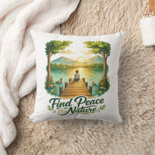 Coussin Trouvez la paix dans la nature Coucher de soleil s