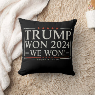 Coussin Trump a gagné 2024 Nous avons gagné 47 2028 USA