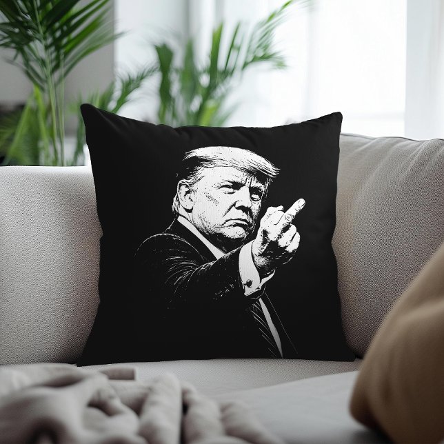 Coussin Trump Middle Finger 2026 Meme Funny (Créateur téléchargé)