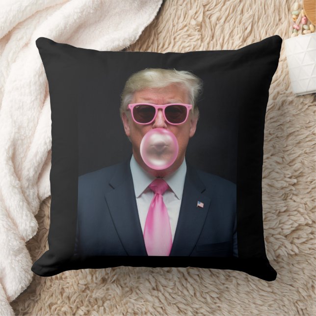 Coussin Trump Pink Bubble Gum Président 47 USA (Couverture)