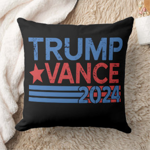 Coussin Trump Vance 2024 Président 47 États-Unis Vintage