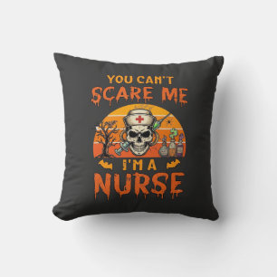 Coussin Tu ne peux pas m'effrayer infirmière crâne seringu