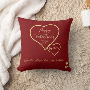 Coussin Tu seras toujours mon Valentin Double Cœurs