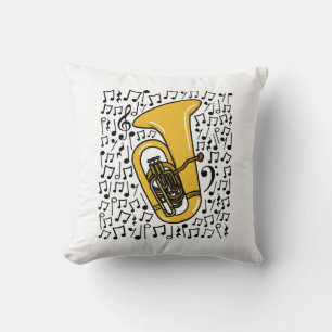 Coussin Tuba Notes musicales Tubaist Brass musicien