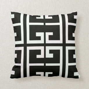 Coussin Tuile espagnole noire et blanche