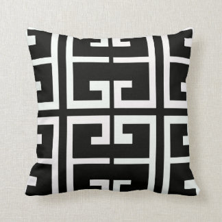 Coussin Tuile espagnole noire et blanche