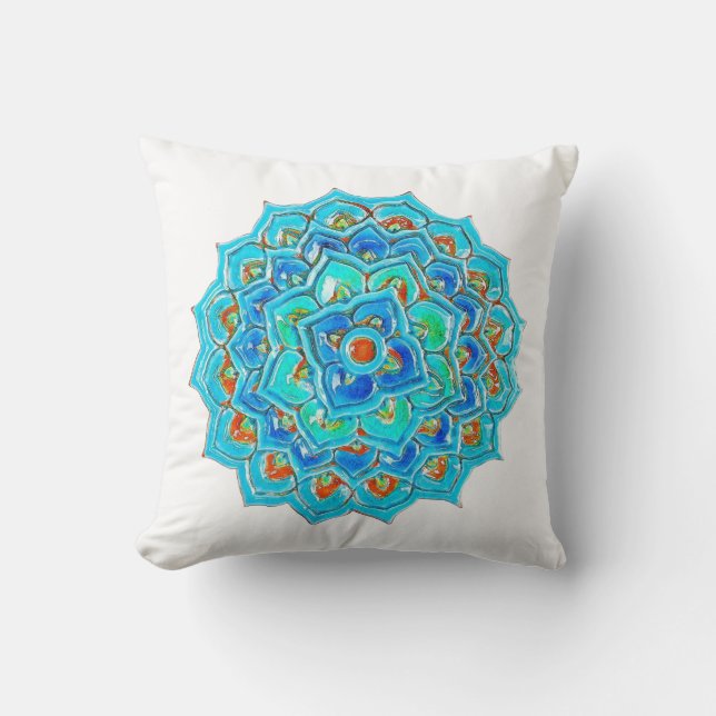 Coussin Tuile marocaine avec la conception de Mandela dans (Recto)