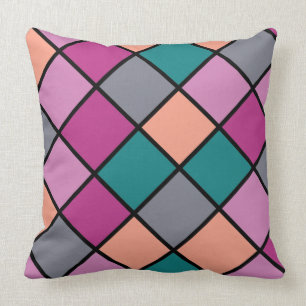 Coussin Tuiles diagonales modernes 5 couleurs
