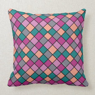 Coussin Tuiles diagonales modernes 5 couleurs