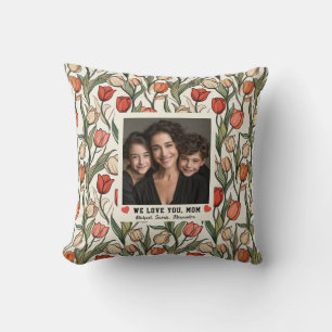 Coussin Tulipe Fleur Chien Maman Jour Rétro