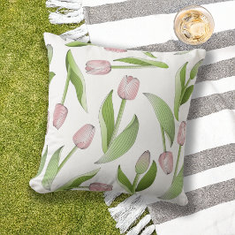 Coussin Tulipe rose moderne