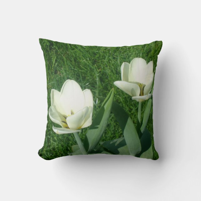 Coussin Tulipes blanches (Recto)