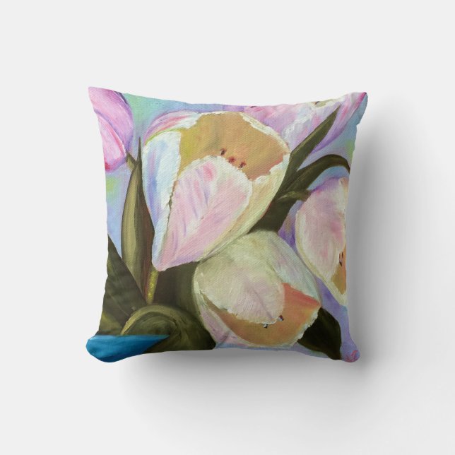 Coussin Tulipes dans le pot I (Recto)